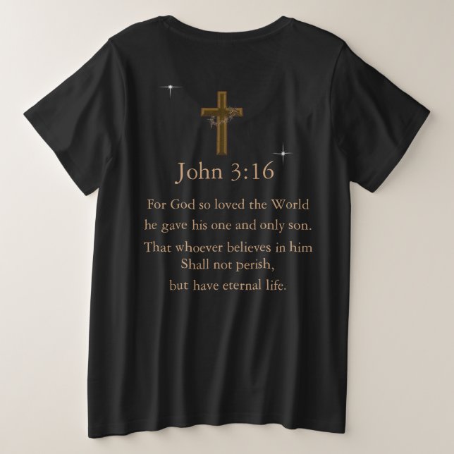 John 3:16 große größe T-Shirt (Design Rückseite)