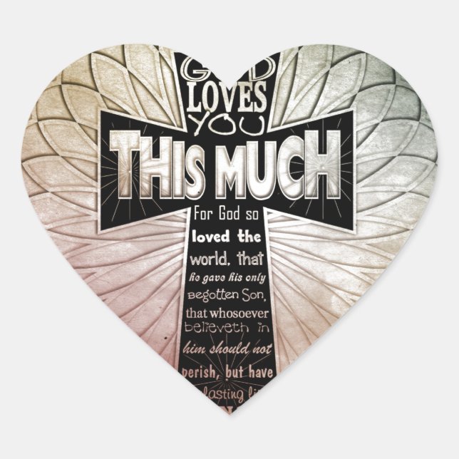 John 3:16 Herz-Aufkleber (Vorderseite)