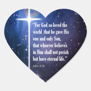 John 3:16 Herz-Aufkleber