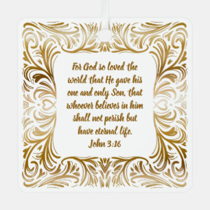 John 3:16 Individuelle Name Golden Einzigartiges W Ornament Aus Metall