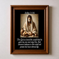 John 3:16 Jesus bricht Brot Kommunion Korb