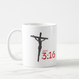 John 3:16 Jesus Crucifix Bible Verse Tasse