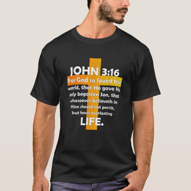 John 3 16 KJV Bible Christlich T Shirt 03 (Vorderseite)