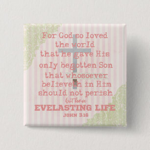 John 3.16 KJV Bible Verse Button