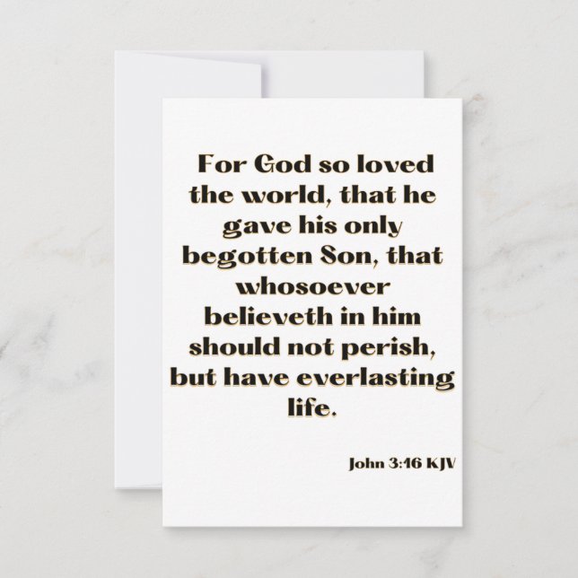 John 3:16 KJV Bible Verse Flat Greeting Card Karte (Vorderseite)