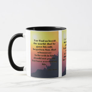 John 3:16 KJV Bible Verse Pic Two-Tone Tasse