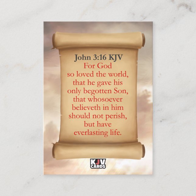 John 3:16 KJV Karten (Vorderseite)