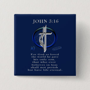 John 3,16 Knöpfe Button