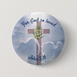 John-3:16 mit christlichem Kreuz Ostern Button