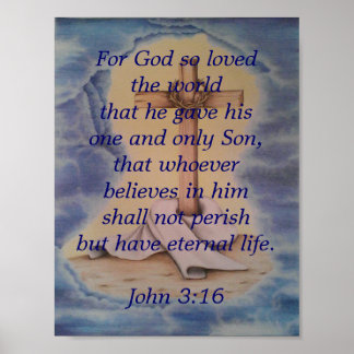John 3:16 mit dem Kreuz Poster