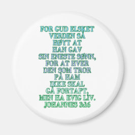 John 3:16 Norwegisch Magnet