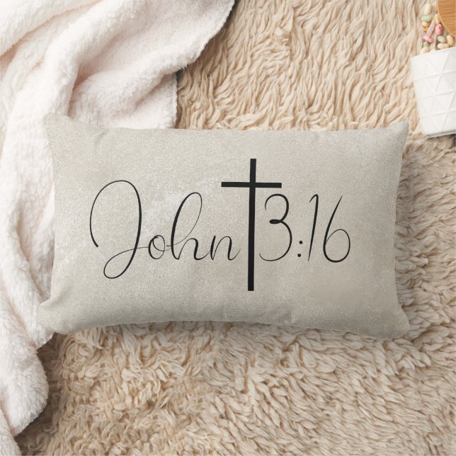 John 3:16 Pearl Background Inspiration Pillow Lendenkissen (Decke)