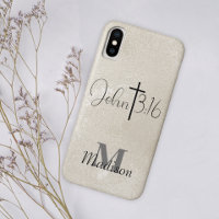 John 3:16 Pearl Background Monogram Add Name