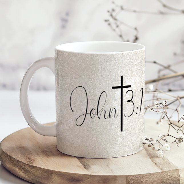 John 3:16 Perlen Hintergrund Kaffeetasse (Von Creator hochgeladen)