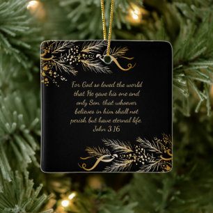 John 3:16 Personalisierte Schrift Weihnachtsgesche Keramikornament