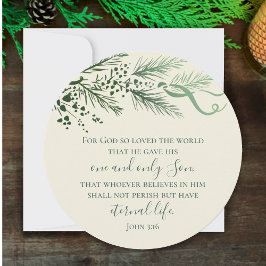 John 3:16 Personalized Christian Modern Christmas Feiertagskarte