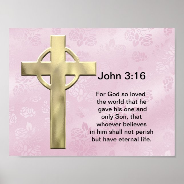 John 3:16 (pink) poster (Vorne)