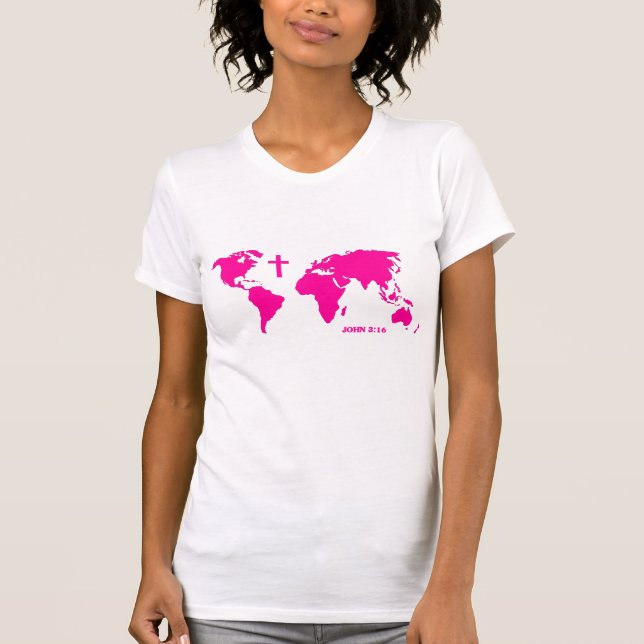 John 3:16 Pink T-Shirt (Vorderseite)
