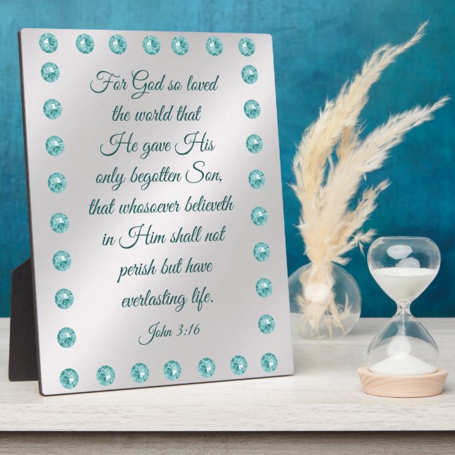 John 3:16 Plaque Fotoplatte (Seite)