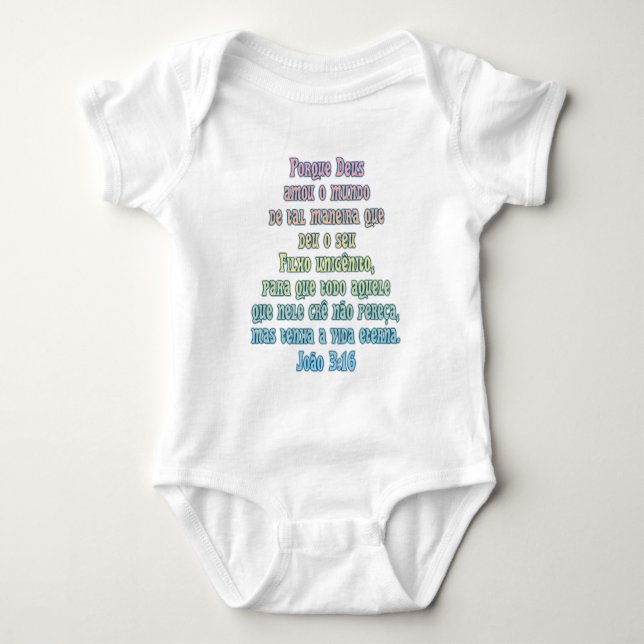 John 3:16 Portugiesisch Baby Strampler (Vorderseite)
