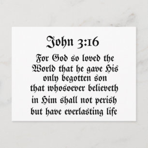 John 3:16 postkarte