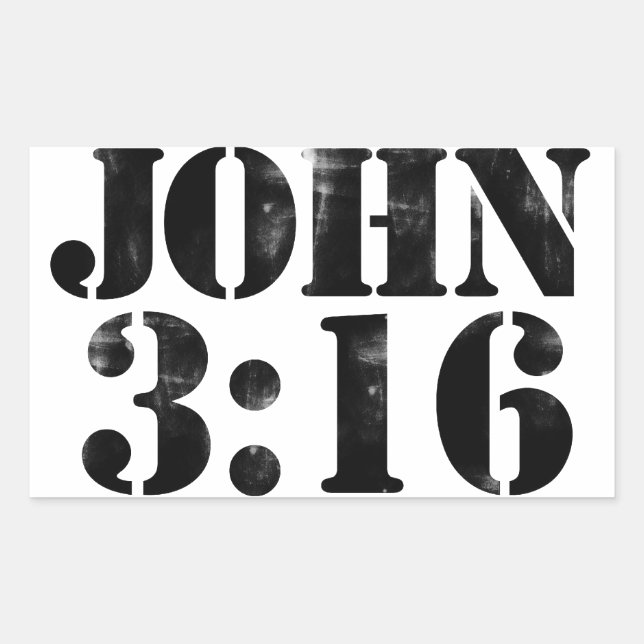 John 3:16 rechteckiger aufkleber (Vorderseite)