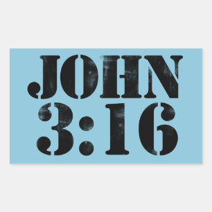 John 3:16 rechteckiger aufkleber