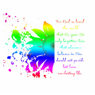 John 3:16 Regenbogensonnenblütenmagnet Fotoskulptur Magnet