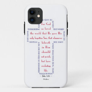 John 3:16 Rotes, Weißes und Blaues Kreuz Case-Mate iPhone Hülle