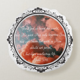 John 3:16 Runder Akzent Pillow Rundes Kissen