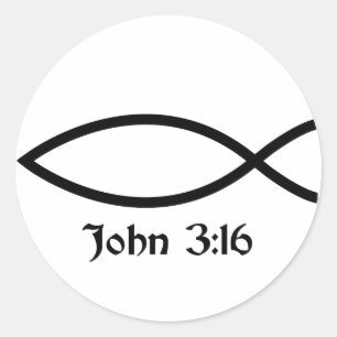 John-3:16 Runder Aufkleber
