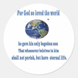 John 3:16 runder aufkleber