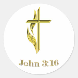 John 3:16 runder aufkleber