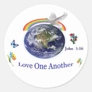 John 3:16  runder aufkleber