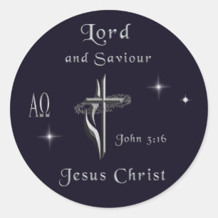 John 3:16 runder aufkleber