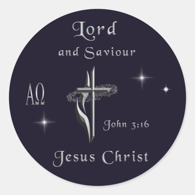 John 3:16 runder aufkleber (Vorderseite)