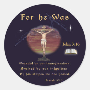 John 3:16 runder aufkleber