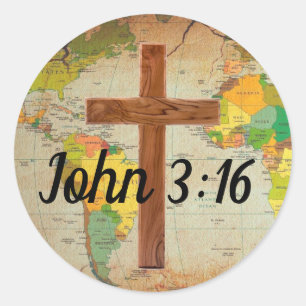 John 3:16 runder aufkleber