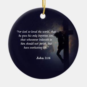 John 3:16 Schrift Keramik Ornament