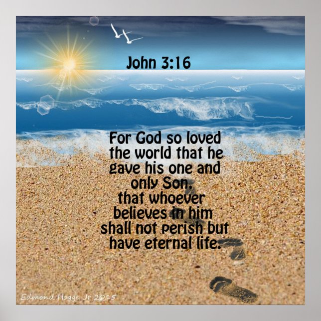 John 3:16 Schrift Poster (Vorne)