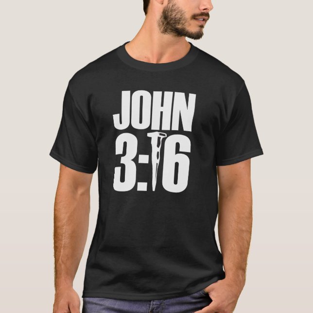 John-3:16 Schwarz-T-Shirt T-Shirt (Vorderseite)