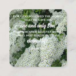 John 3:16 Scripture Card Blume Foto Benutzerdefini Quadratische Visitenkarte