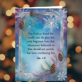John 3:16 Scripture Watercolor Snowflake Weihnacht Feiertagskarte
