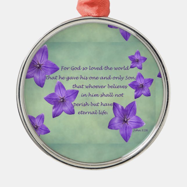 John 3:16 silbernes ornament (Vorne)