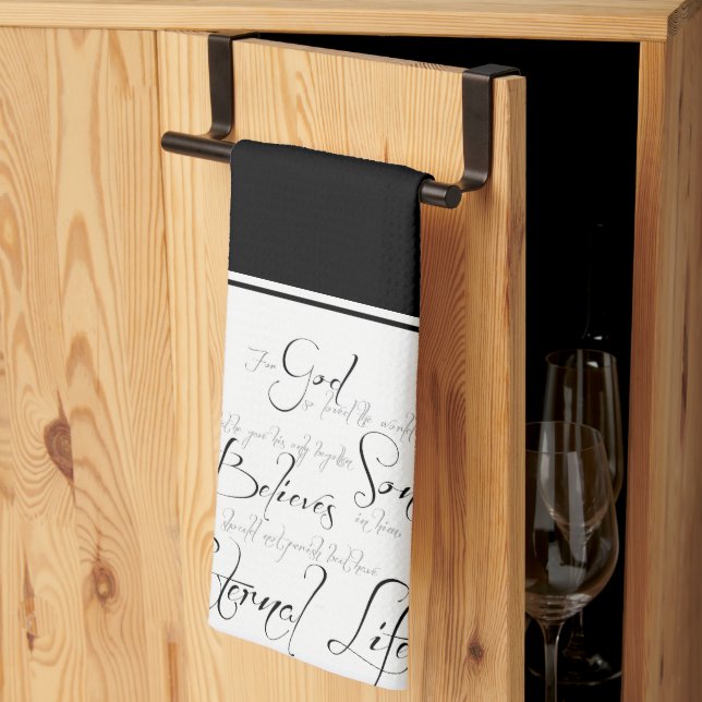 John 3:16 Skripthandtuch Geschirrtuch (Drittel gefaltet)