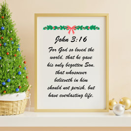 John 3:16 So liebte Gott die Welt Weihnachtsgarlan Poster