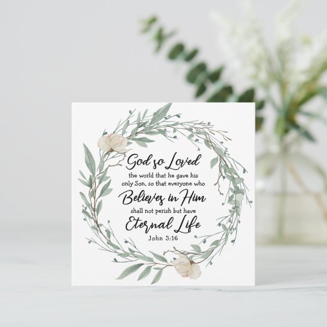 John 3:16 So liebte Gott die World Bible Verse Car (Stehend Vorderseite)