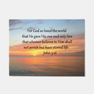 JOHN 3:16 SONNENREISE ÜBER DEM OZEANISCHEN FOTO FUßMATTE