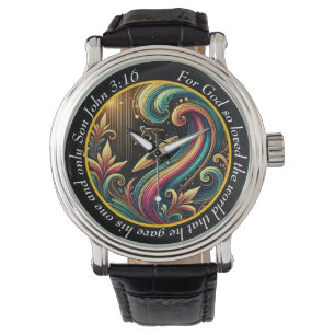 John 3:16 Surfbrett-Uhr Ozean-Schwung Glaube Armbanduhr