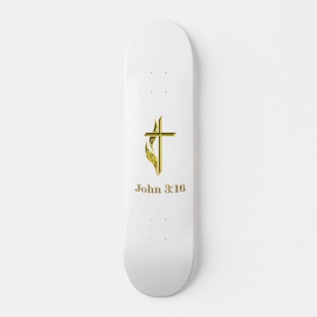 John 3:16 T - Shirt und mehr Skateboard (Vorne)